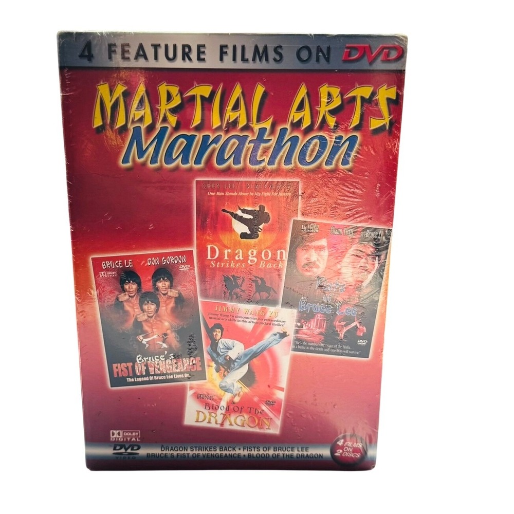 Martial Arts Marathon 4 Films VTG DVD Set Vols 1&2 Bruce Li Yu Lee Sealed Asian